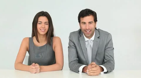 Business people talking to camera Video stock 14833043