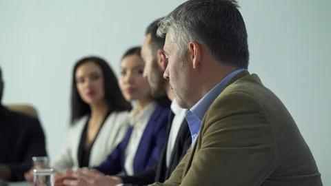 The business people talking at the table Video stock 109513713