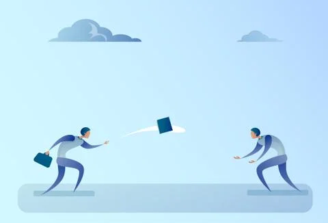 Business People Throwing Contract Document Teamwork Concept Illustrazione stock