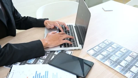Business people typing computer 4k video Stock Footage 122637216