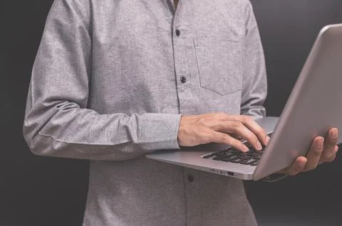 Business people use notebook computers for work Stock Photos