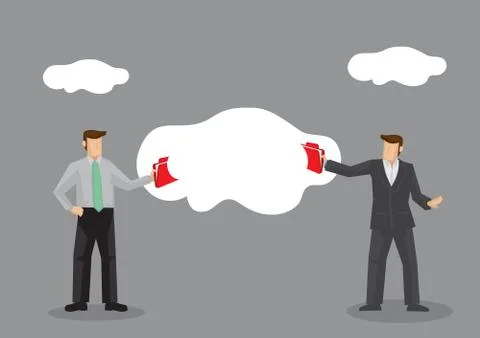 Business People Using Cloud Technology to Send and Receive Files Vector Busin Stock Illustration