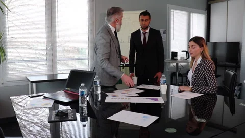 Business People Using Computer At Meeting Stock Footage 153679491
