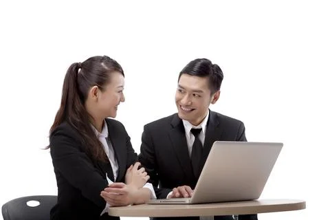 Business people using computer Stock Photos