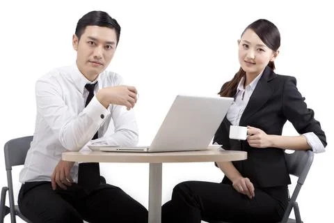 Business people using computer Stock Photos
