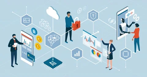Business people using innovative technologies and AI Stock Footage 144549838