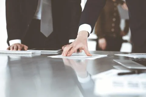 Business people using tablet computer while working together in a modern office Stock Photos
