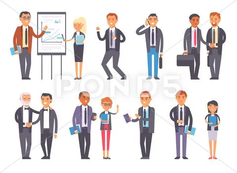 Business people vector set Stock Illustrationen