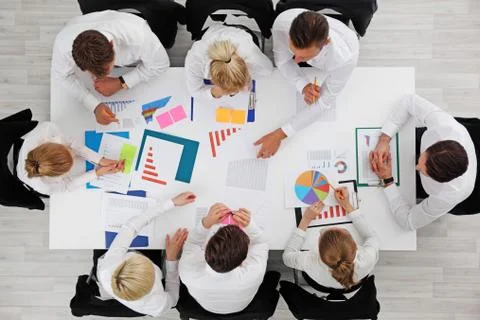 Business people work with statistics Stock Photos