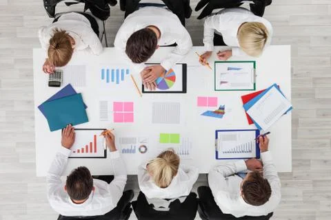 Business people work with statistics Stock Photos