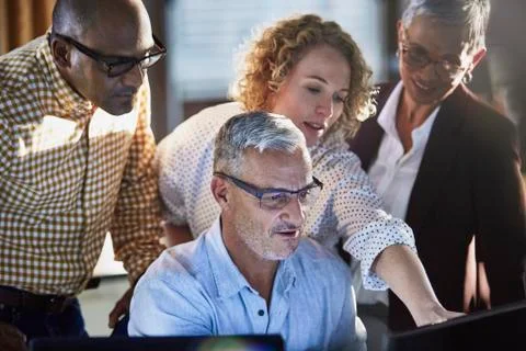 Business people working at computer Foto stock