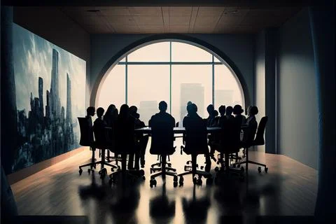 Business People Working In a Conference Room Stock Illustration