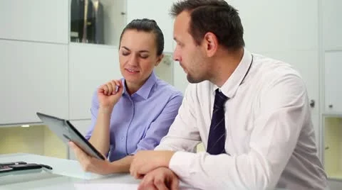 Business people working with digital tablet in office HD Stock Footage