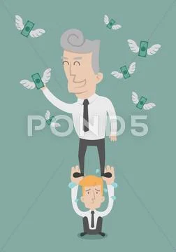 Business people working as a team to grab the money , eps10 vector format Stock Illustration