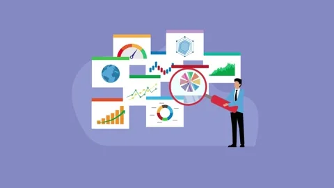 Business performance analysis, benchmark metrics audit Stock Footage 279968015