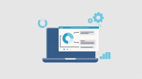 Business Performance Analysis Concept Animation Video - Transparent Stock Footage 281952600