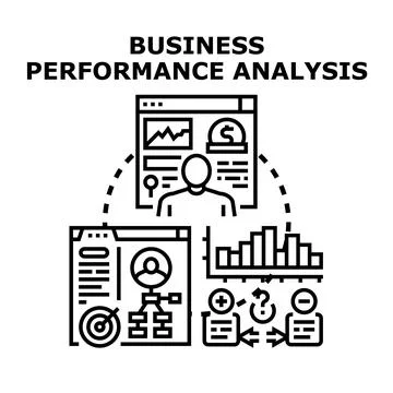 Business performance analysis illustrating data management strategy Stock Illustration