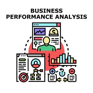 Business performance analysis illustrating data management strategy Stock Illustration