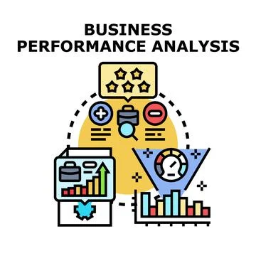 Business performance analysis illustrating strategy and optimization 스톡 일러스트