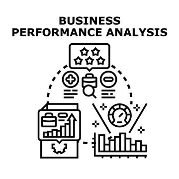 Business performance analysis illustrating strategy and optimization 스톡 일러스트