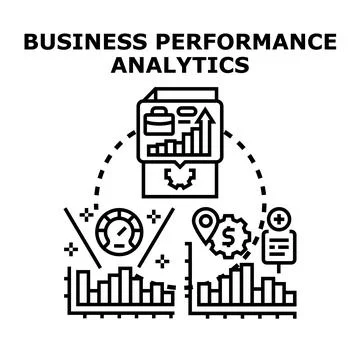 Business performance analytics concept with data visualization 库存插图