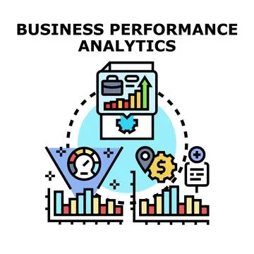 Business performance analytics concept with data visualization Stock Illustration