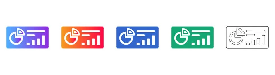 Business Performance Analytics Dashboard Icons Illustrazione stock