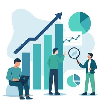 Business Performance Analytics Growth Vector Business Improvement Stock Illustration