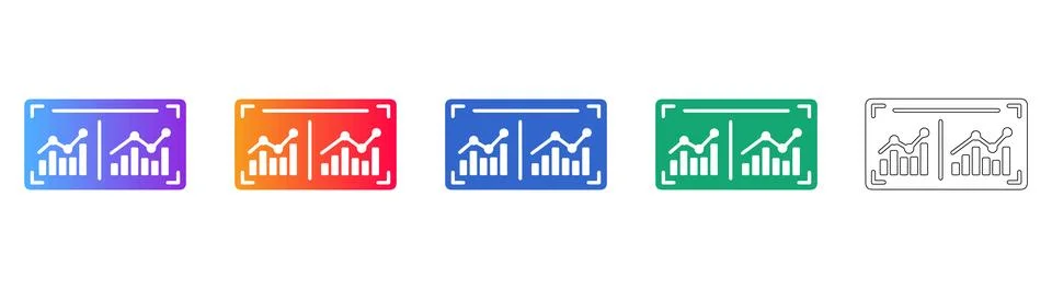 Business Performance and Data Analytics Icons Stockillustratie