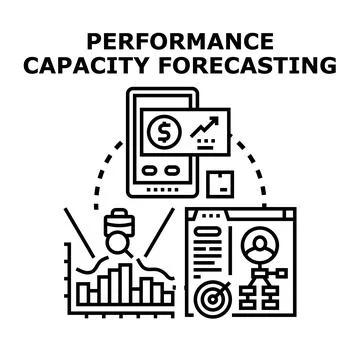 Business performance capacity forecasting data analysis Stock Illustration