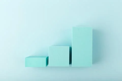 Business performance chart with rise dynamic against blue background with copy Stock Photos