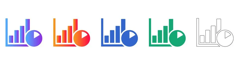 Business Performance Charts and Analytics Icons Illustrazione stock
