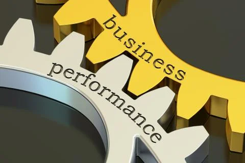 Business Performance concept on the gearwheels, 3D rendering Stock Illustration