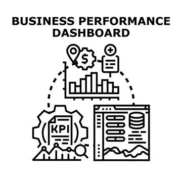 Business performance dashboard analyzing financial data イラスト素材