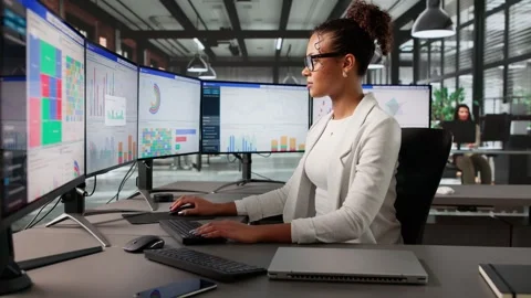 Business Performance Dashboard For Data Analytics Stock Footage 318328188
