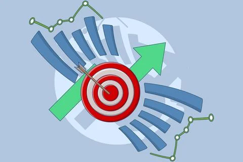 Business performance data analysis concept, search engine optimization. Stock Illustration