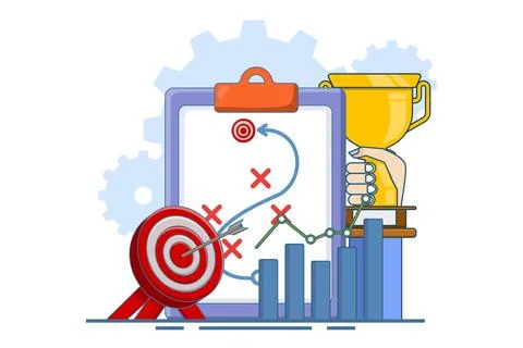 Business performance data analysis concept, search engine optimization. Stock Illustration