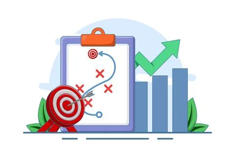 Business performance data analysis concept, search engine optimization. Stock Illustration