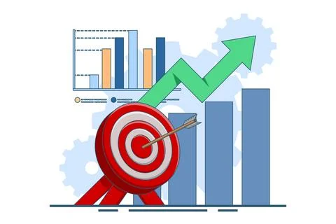 Business performance data analysis concept, search engine optimization. Stock Illustration