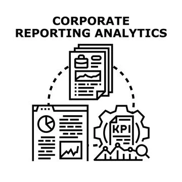 Business performance data analytics and reporting concept Stock Illustration