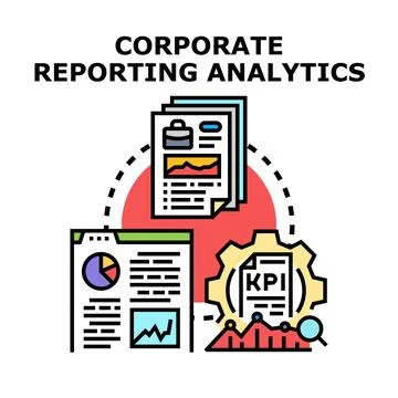 Business performance data analytics and reporting concept Stock Illustration