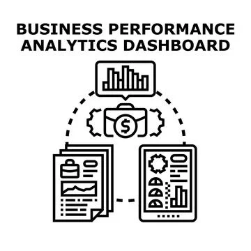 Business performance data analytics dashboard concept Stock Illustration