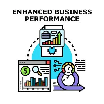 Business performance enhancement concept vector illustration Stock Illustration