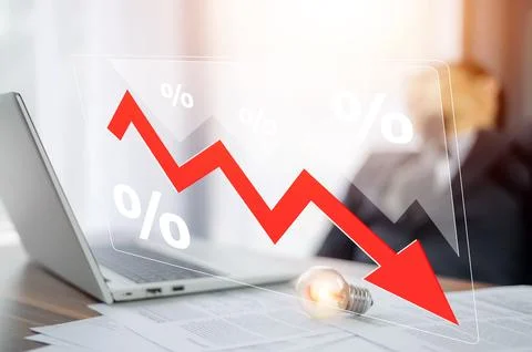 Business performance graph is deteriorating due to the global economic rece.. Stock Photos