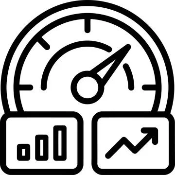 Business Performance Growth and Speedometer Analytics Icon Illustration Stock Illustration