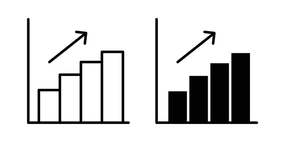 Business performance icon linear versions pack on white background Stock Illustration