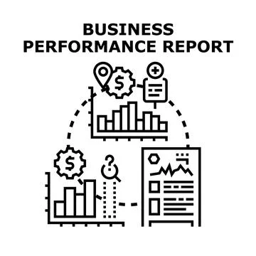 Business performance report concept vector illustration Stock Illustration