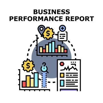 Business performance report concept vector illustration Stock Illustration