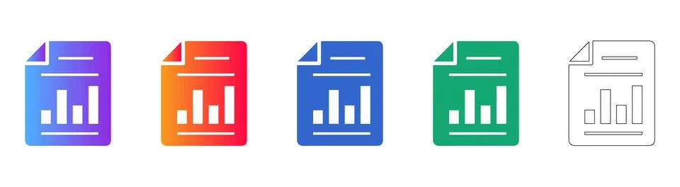 Business Performance Reporting and Data Chart Icons Stock Illustration