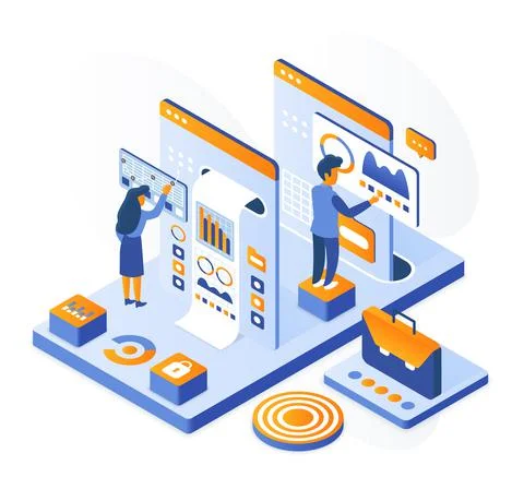 Business performance research analysis project Stock-Illustration